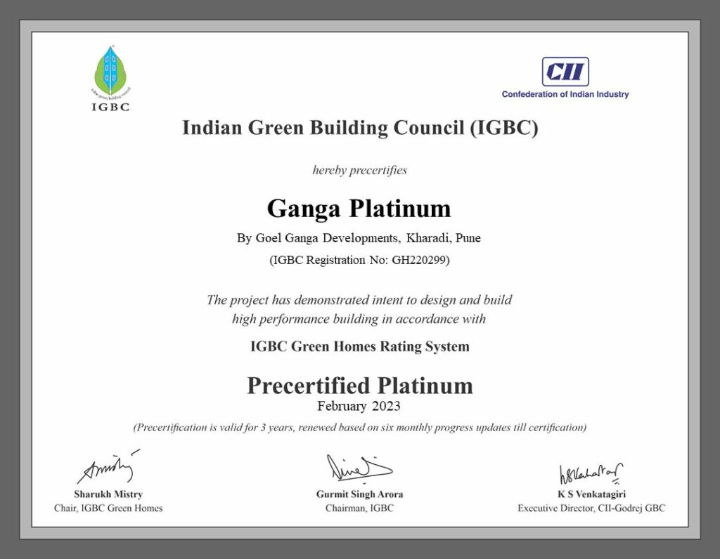 Ganga-Platinum-IBGC-certificate