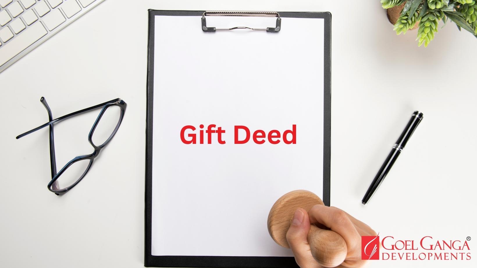 Gift Deed Format. A Gift Deed is a document in which a person willingly transfers movable or immovable property to another person.