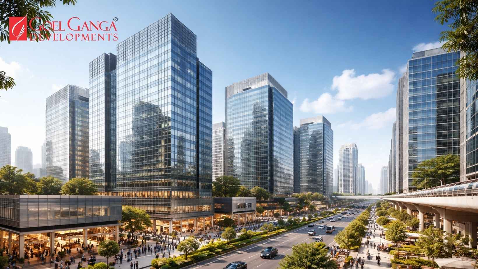 Lease commercial property in India with modern office buildings and business hubs