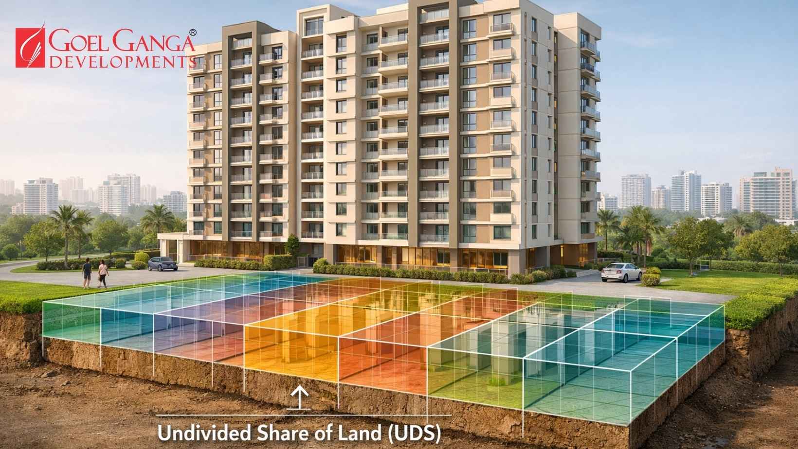 UDS in flats explained with apartment land share illustration