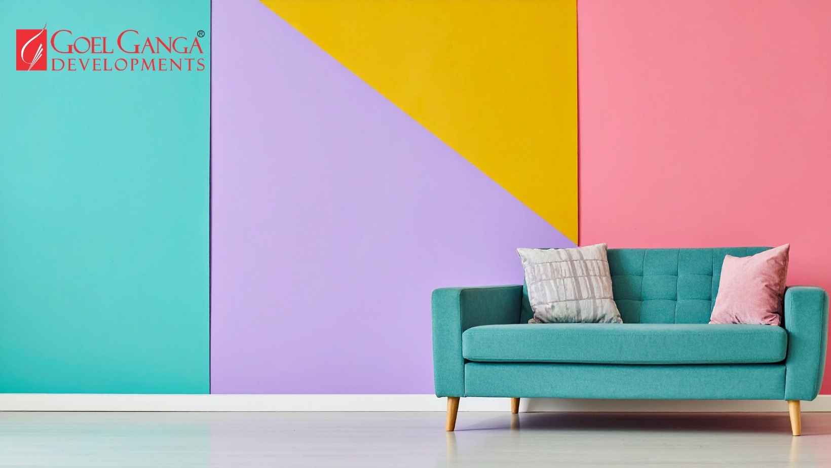 Modern Pune apartment with calming blue, green, and neutral interiors showcasing color psychology for experiential living.