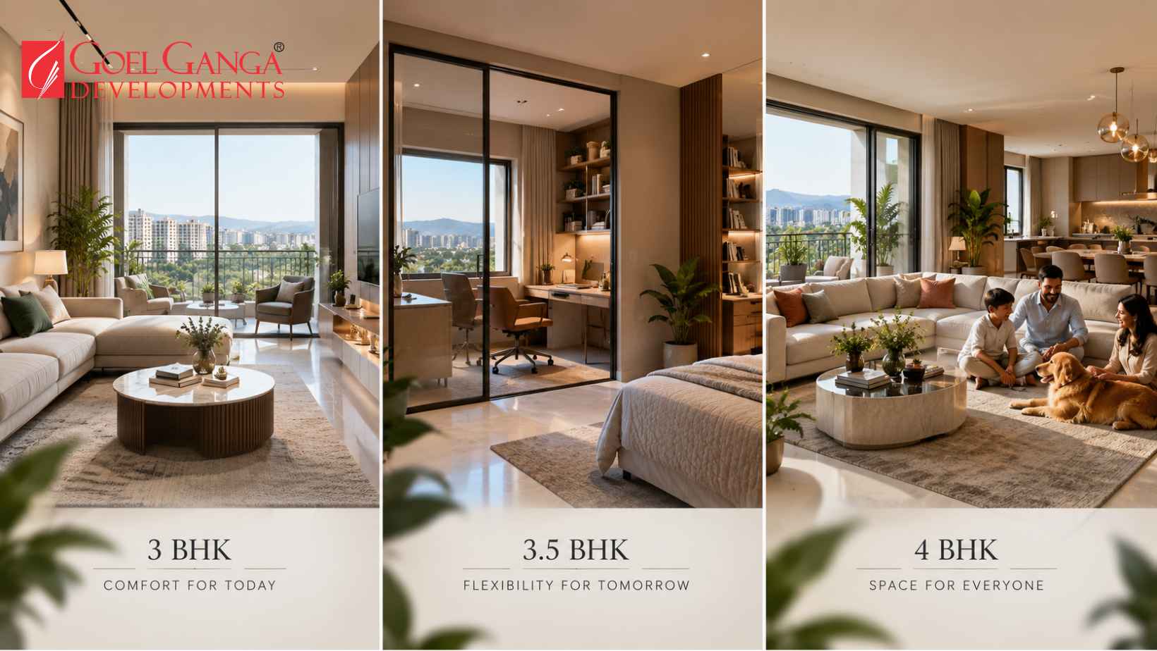 3 BHK vs 3.5 BHK vs 4 BHK premium family homes in Magarpatta road in Pune